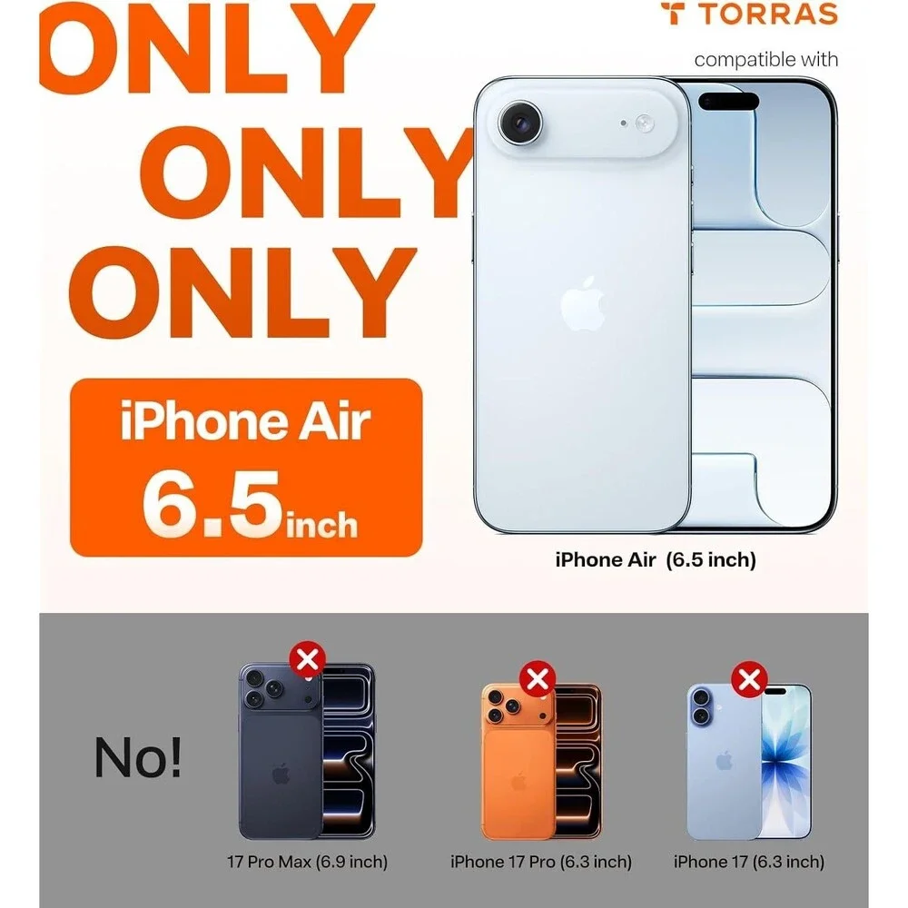 TORRAS Stronger Magnetic Clear for iPhone 17 Air Case, Anti Yellowing, Magsafe